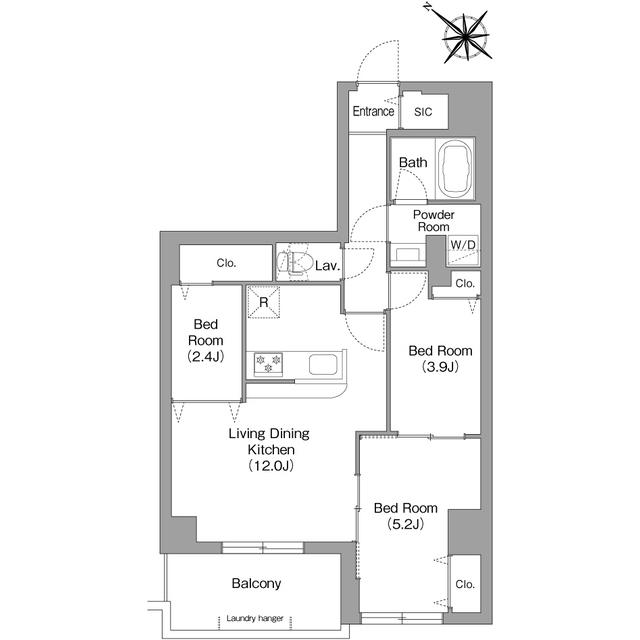 コンフォリア・リヴ豊洲キャナル(3LDK/12階)の間取り写真