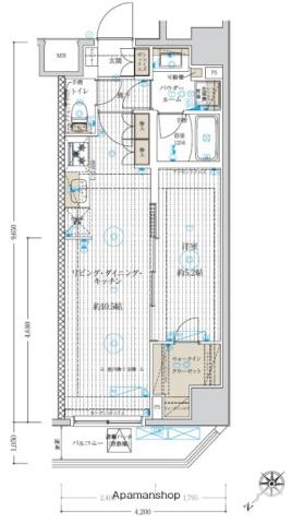 ベルグレード浅草DUE(1LDK/5階)の間取り写真