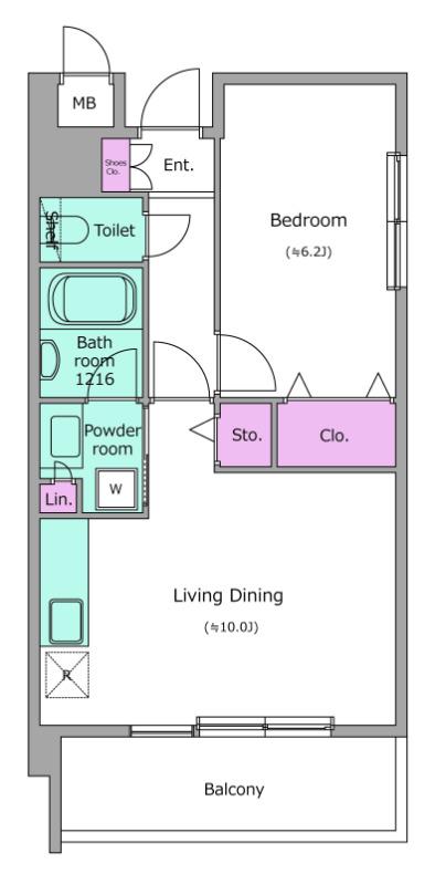 レジディア南砂町(1LDK/8階)の間取り写真