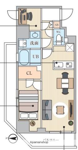 シーズンフラッツ住吉(2LDK/3階)の間取り写真