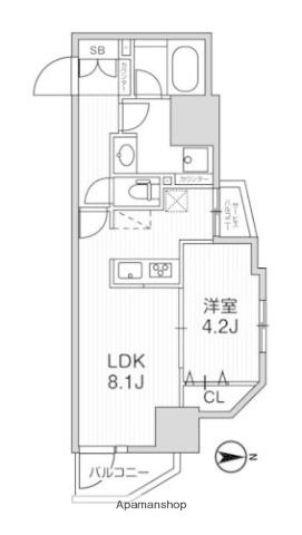 LUNIQ新御徒町Ⅰ(1LDK/2階)の間取り写真