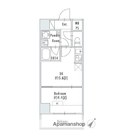 GRANPASEO押上Ⅱ(1DK/7階)の間取り写真