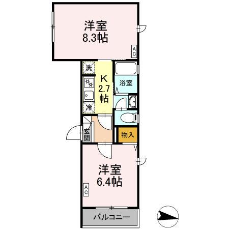 ドエル西尾久(2K/3階)の間取り写真