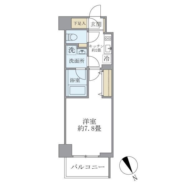 KDXレジデンス浅草(1K/4階)の間取り写真