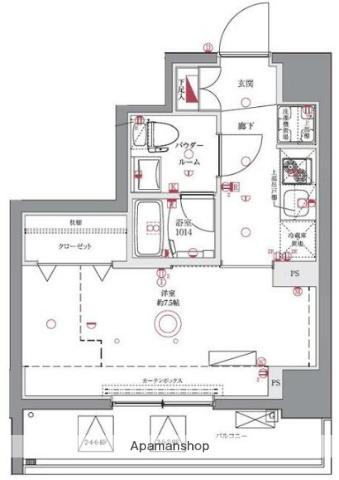 ユリカロゼAZ亀戸Ⅱ(1K/8階)の間取り写真