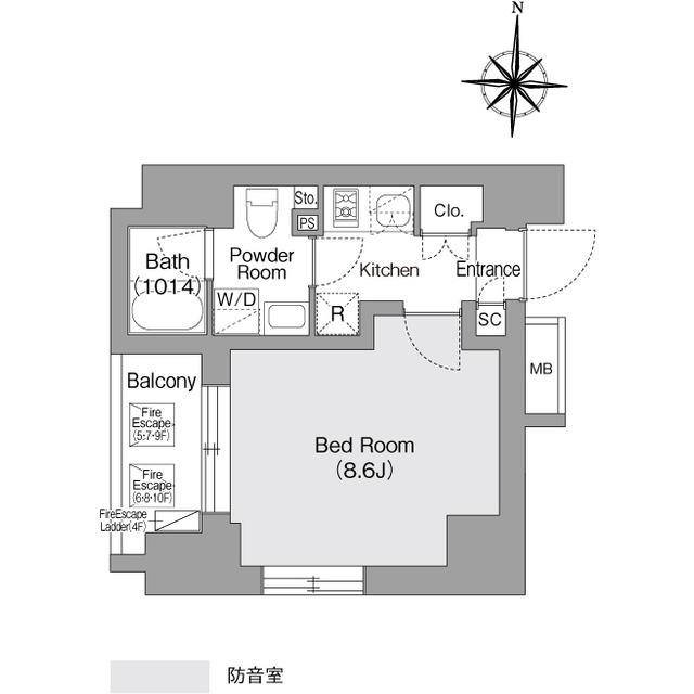 コンフォリア・リヴ森下MUTIO(1K/8階)の間取り写真