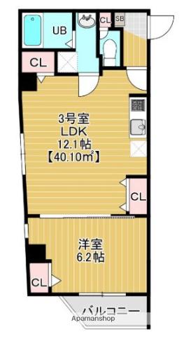 COURTYARD ASAKUSA(1LDK/5階)の間取り写真