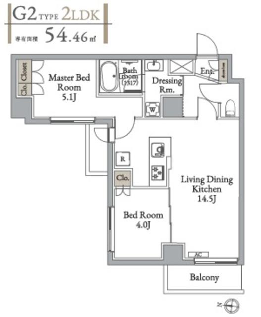 メトロステージ亀有(2LDK/4階)の間取り写真