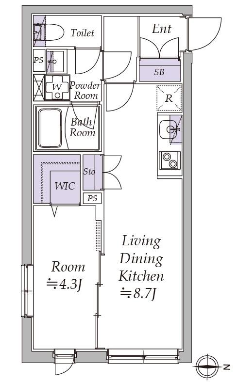 アトリオフラッツ日暮里(1LDK/2階)の間取り写真