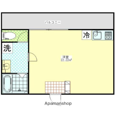 フェリチタ亀戸(ワンルーム/1階)の間取り写真