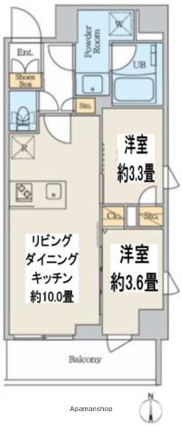 クレストコート本所吾妻橋ノース(2LDK/6階)の間取り写真