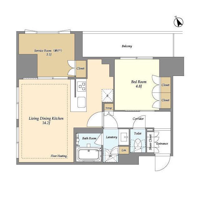 オアーゼ日暮里レジデンス(1SLDK/3階)の間取り写真