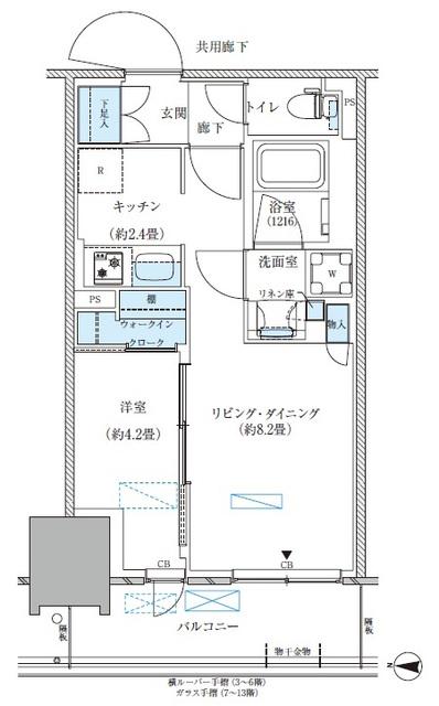 パークアクシス西大島コンフォートスクエア(1LDK/4階)の間取り写真