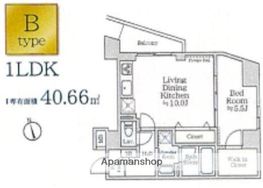 アイルイマージュ押上イースト(1LDK/6階)の間取り写真