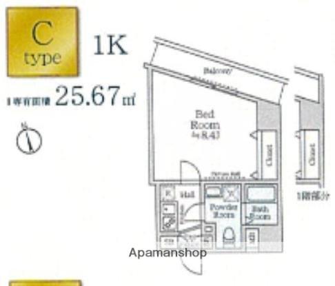 アイルイマージュ押上イースト(1K/1階)の間取り写真