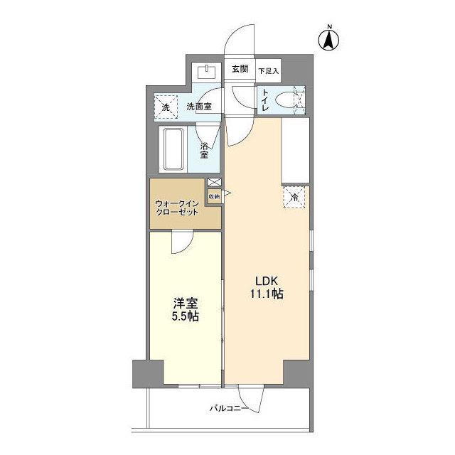 L・BASE押上サウス(1LDK/3階)の間取り写真