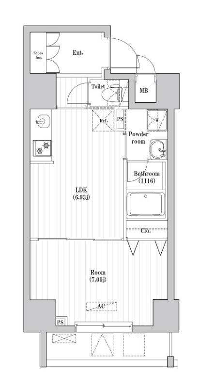 CREATIF押上(1DK/7階)の間取り写真