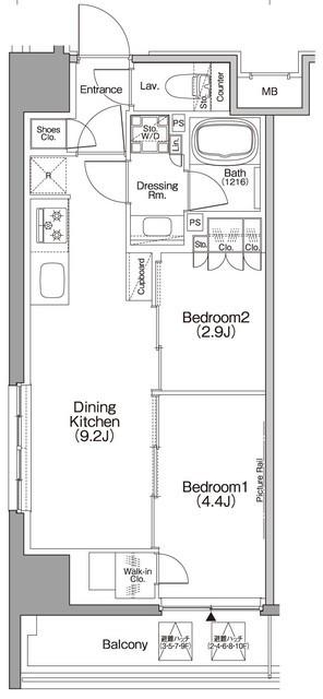 ザ・パークハビオ本所吾妻橋(2DK/5階)の間取り写真