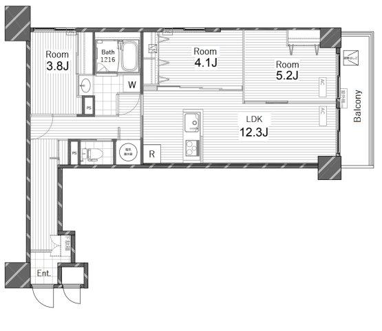 ライオンズプラザ亀戸(3LDK/8階)の間取り写真
