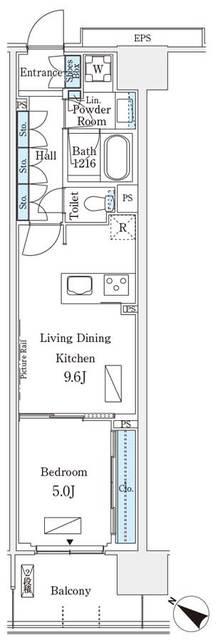 ロイヤルパークス有明(1LDK/8階)の間取り写真