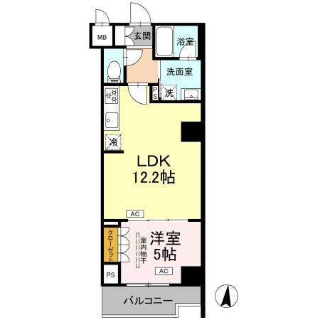 ロイジェント潮見(1LDK/6階)の間取り写真