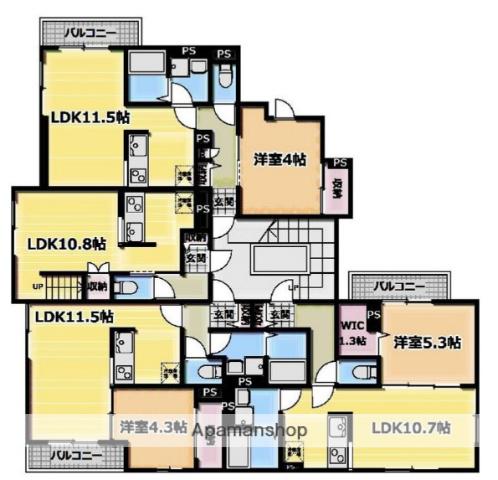 アリビオ五反野(1LDK/2階)の間取り写真