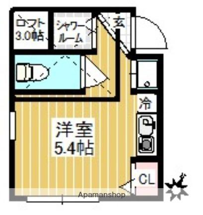 ブライトステージ千束A(ワンルーム/2階)の間取り写真