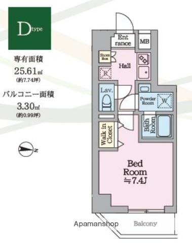 HY＇S KAMEARI(1K/5階)の間取り写真