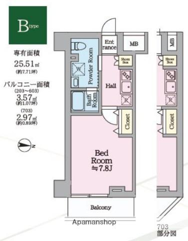 HY＇S KAMEARI(1K/2階)の間取り写真