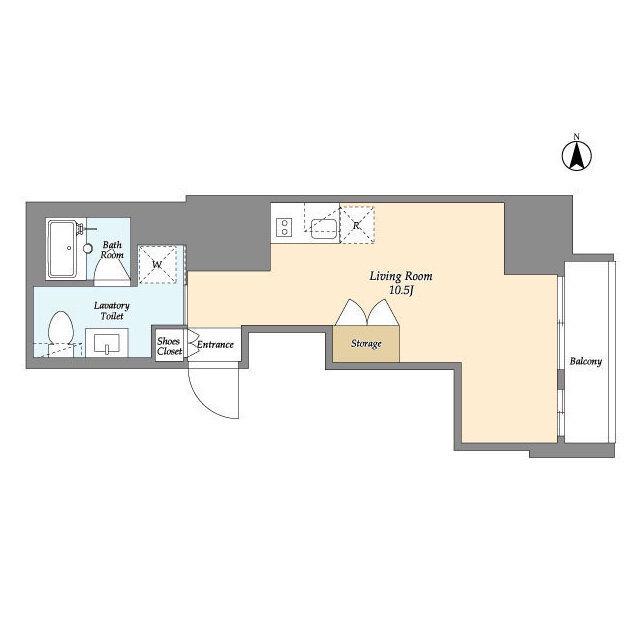 V-STYLE入谷(ワンルーム/2階)の間取り写真