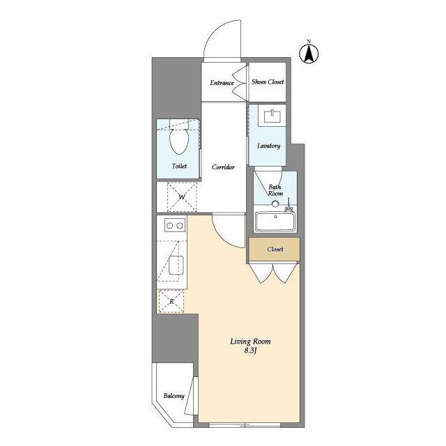 V-STYLE入谷(ワンルーム/3階)の間取り写真
