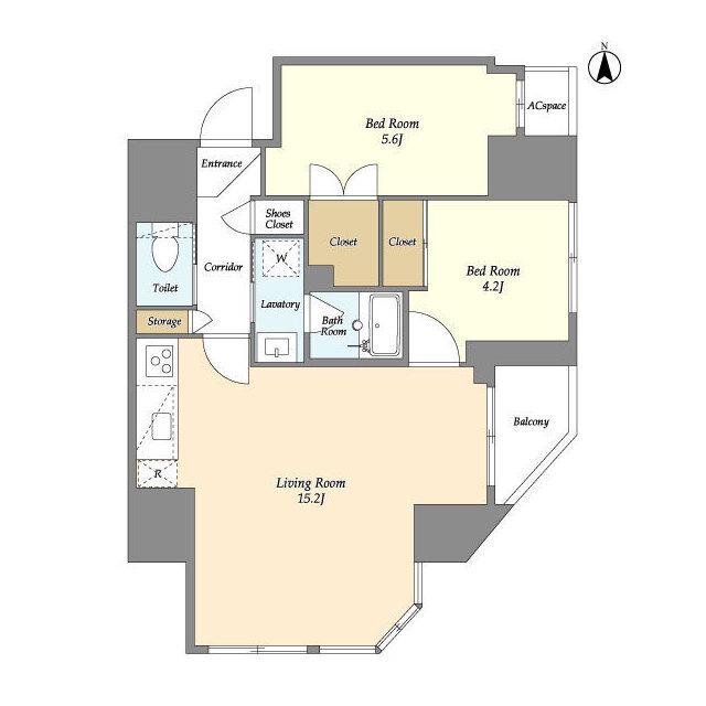V-STYLE入谷(2LDK/12階)の間取り写真