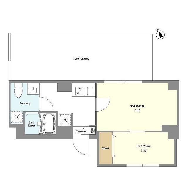 アルファコート青井(2K/5階)の間取り写真