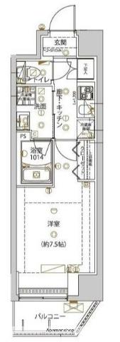 ユリカロゼ五反野Ⅲ(1K/4階)の間取り写真