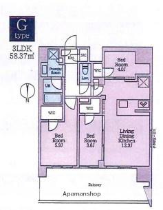 クレストコート東陽町(3LDK/14階)の間取り写真
