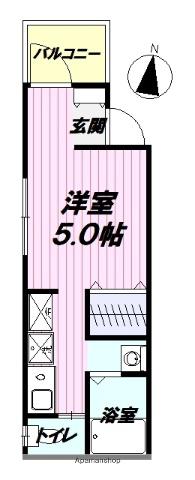 MELDIA鐘ヶ淵2(ワンルーム/2階)の間取り写真