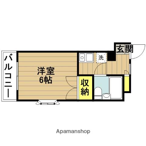 シャンブル亀戸(ワンルーム/4階)の間取り写真