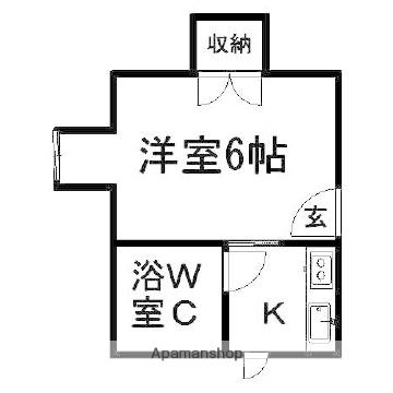 コーポ松庵(1K/2階)の間取り写真
