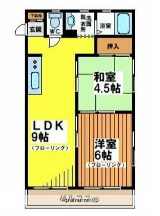 かぶら浜田山(2LDK/2階)の間取り写真