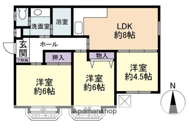 コスモ荻窪(3DK/1階)の間取り写真