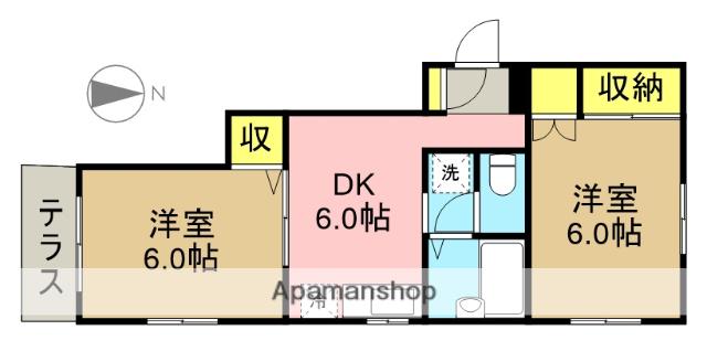 フェリシア メゾン(2DK/1階)の間取り写真