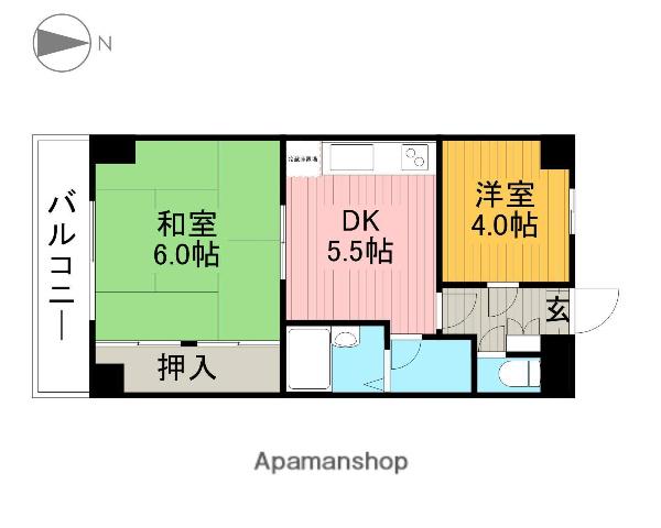 ユーレジデンス三鷹(2K/1階)の間取り写真