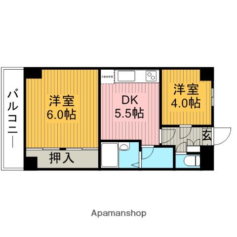ユーレジデンス三鷹(2DK/2階)の間取り写真