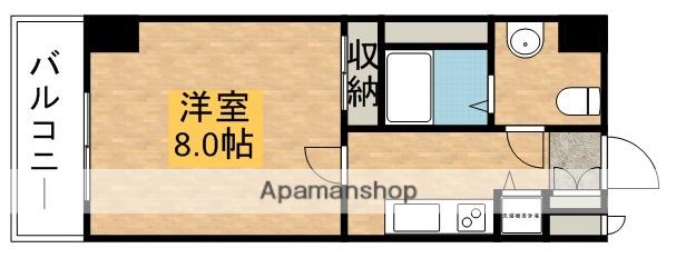 パークフロント(1K/4階)の間取り写真