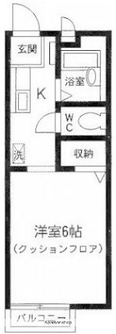 CASA VIOLA Ⅰ(1K/2階)の間取り写真