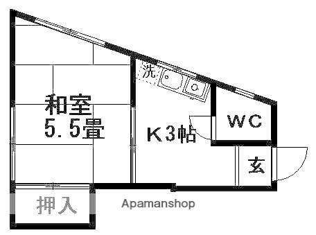 中山コーポ(1K/3階)の間取り写真