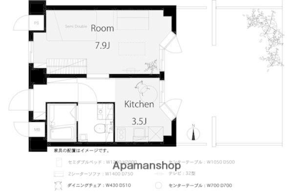 アマドリア豪徳寺(1K/1階)の間取り写真