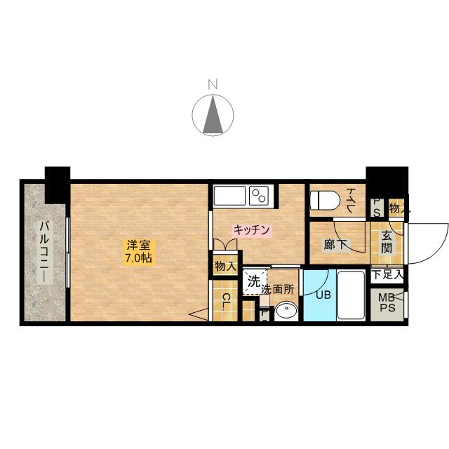 パークキューブ板橋本町(1K/3階)の間取り写真