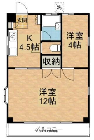 エスポアール(2K/3階)の間取り写真