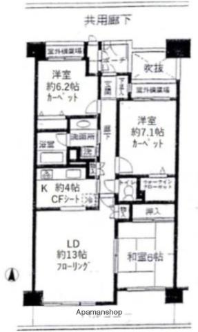 高井戸パークハウスN棟(3LDK/6階)の間取り写真